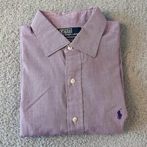Polo Ralph Lauren Philip Shirt Mens L Purple Button Up Long Sleeve Vintage Plain